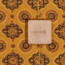 Mustard Yellow  Colour Ajarakh Natural Dye Block Print Cotton Fabric