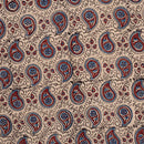 Off White Colour Ajarakh Natural Dye Block Print Cotton Fabric