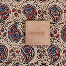 Off White Colour Ajarakh Natural Dye Block Print Cotton Fabric