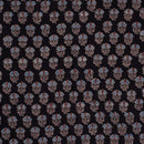 Black Colour Ajarakh Natural Dye Block Print Cotton Fabric