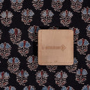 Black Colour Ajarakh Natural Dye Block Print Cotton Fabric