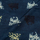 Indigo Colour Ajarakh Natural Dye Block Print Cotton Fabric