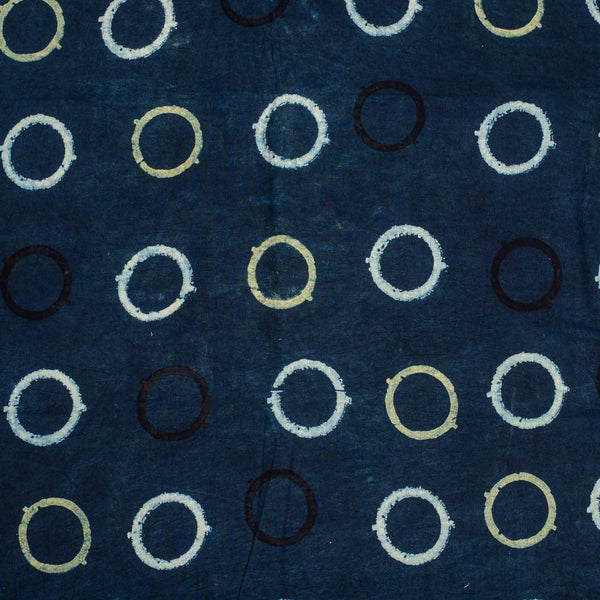 Indigo Colour Ajarakh Natural Dye Block Print Cotton Fabric