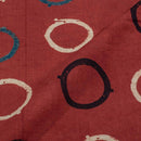 Brick Red Colour Ajarakh Natural Dye Block Print Cotton Fabric