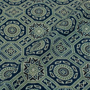 Navy Blue Colour Ajarakh Natural Dye Block Print Cotton Fabric