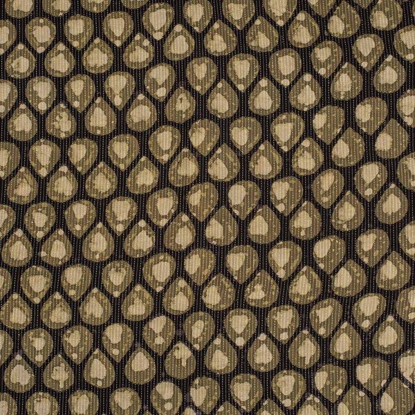 Olive Green Colour Dabu Leaves Block Print Cotton Fabric 42 inch Width