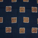 Indigo Colour Geometric Print Kantha Cotton Fabric 42 inch Width