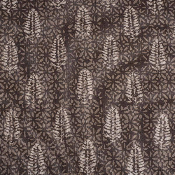 Cedar Colour Dabu Leaves Print Kantha Cotton Fabric 
