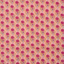 Peach Colour Hand Block Floral Print Mal Type Cotton Fabric