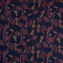 Navy Blue Colour Floral Jaal Print Cotton Fabric
