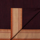 Maroon Black Colour Side Jacquard Border Handloom Cotton Fabric