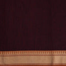 Maroon Black Colour Side Jacquard Border Handloom Cotton Fabric