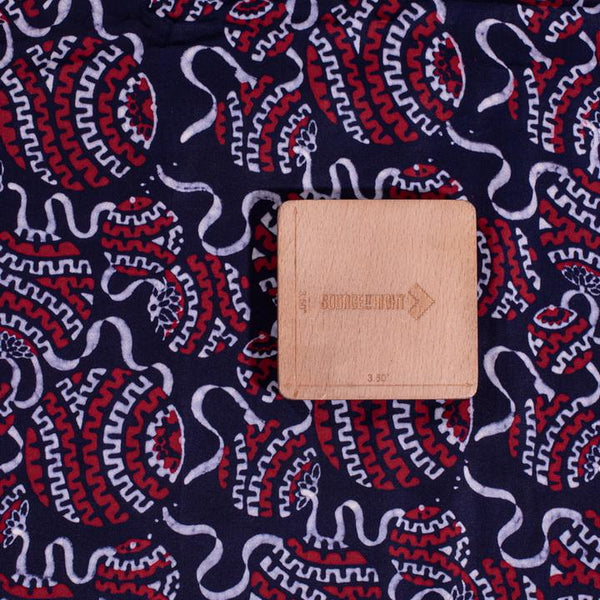 Midnight Blue Colour Natural Hand Block Print Modal Fabric