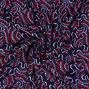 Midnight Blue Colour Natural Hand Block Print Modal Fabric