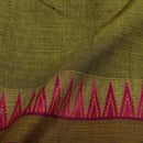 Acid Green Colour Mercerised Cotton With Two Side Temple Border Fabric for Sarees and Kurtis
