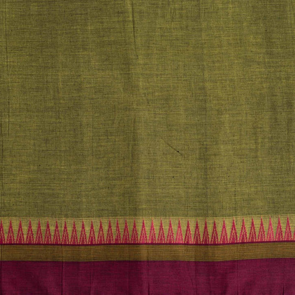 Acid Green Colour Mercerised Cotton With Two Side Temple Border Fabric for Sarees and Kurtis