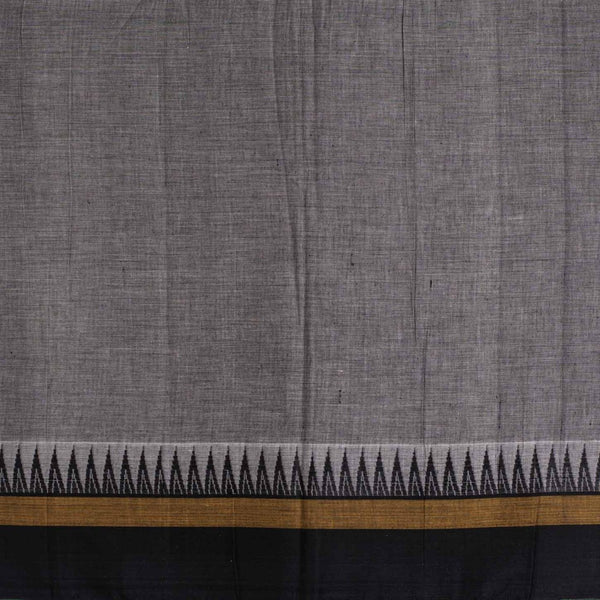 Grey Colour Mercerised Cotton With Two Side Temple Border Fabric for Sarees and Kurtis