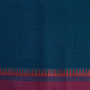 Teal Blue Two Tone Mercerised Cotton With Two Side Temple Border Fabric for Sarees and Kurtis