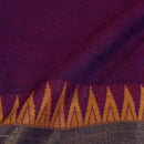 Magenta Two Tone Mercerised Cotton With Two Side Temple Border Fabric for Sarees and Kurtis