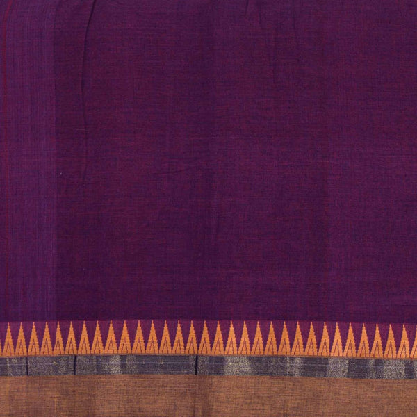 Magenta Two Tone Mercerised Cotton With Two Side Temple Border Fabric for Sarees and Kurtis