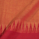 Orange Two Tone Mercerised Cotton With Two Side Temple Border Fabric for Sarees and Kurtis