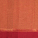 Orange Two Tone Mercerised Cotton With Two Side Temple Border Fabric for Sarees and Kurtis