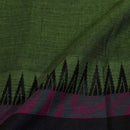 Fern Green Colour Mercerised Cotton With Two Side Temple Border Fabric for Sarees and Kurtis