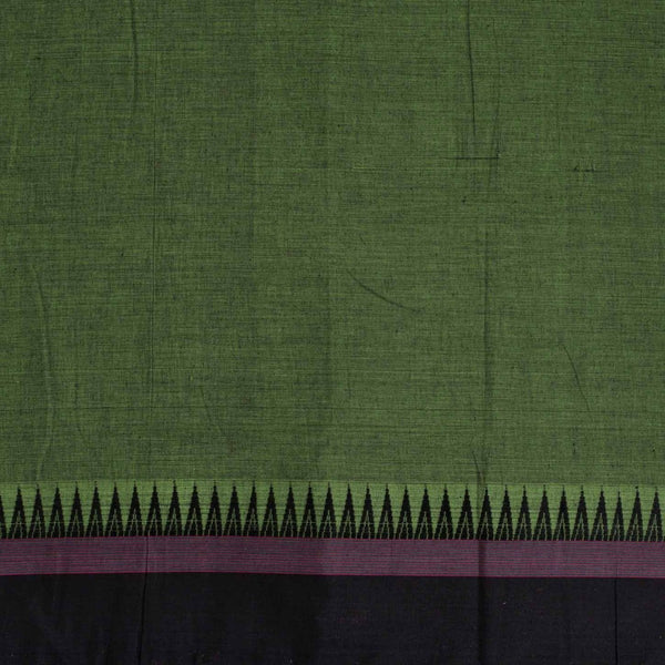 Fern Green Colour Mercerised Cotton With Two Side Temple Border Fabric for Sarees and Kurtis