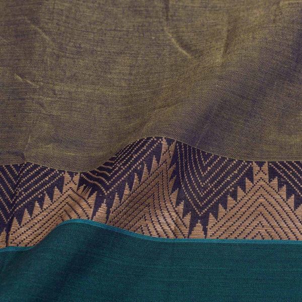 Lavender To Olive Two Tone Mercerised Cotton With Two Side Border Fabric for Sarees and Kurtis