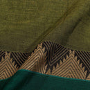 Olive Colour Mercerised Cotton With Two Side Border Fabric for Sarees and Kurtis