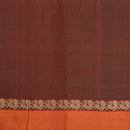 Rust Red Two Tone Mercerised Cotton With Two Side Peacock Motif Border Fabric for Sarees and Kurtis