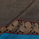 Ecru Colour Mercerised Cotton With Two Side Peacock Motif Border Fabric for Sarees and Kurtis