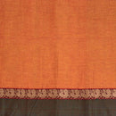 Rust Orange Colour Mercerised Cotton With Two Side Peacock Motif Border Fabric for Sarees and Kurtis