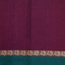 Magenta Colour Mercerised Cotton With Two Side Peacock Motif Border Fabric for Sarees and Kurtis