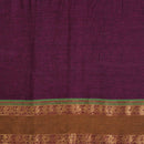 Magenta Colour Mercerised Cotton With Two Side Peacock Motif Border Fabric for Sarees and Kurtis