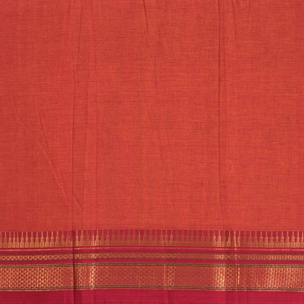 Orange Colour Mercerised Cotton With Two Side Border Fabric for Sarees and Kurtis