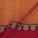 Rust Orange Two Tone Mercerised Cotton With Two Side Big Border Fabric for Sarees and Kurtis