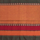 Rust Orange Two Tone Mercerised Cotton With Two Side Big Border Fabric for Sarees and Kurtis