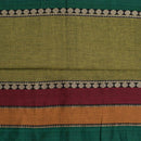 Acid Green Colour Mercerised Cotton With Two Side Big Border Fabric for Sarees and Kurtis