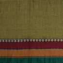 Acid Green Colour Mercerised Cotton With Two Side Big Border Fabric for Sarees and Kurtis