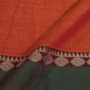 Rust Orange Colour Mercerised Cotton With Two Side Big Border Fabric for Sarees and Kurtis