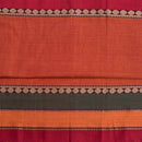 Rust Orange Colour Mercerised Cotton With Two Side Big Border Fabric for Sarees and Kurtis