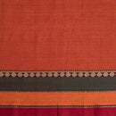 Rust Orange Colour Mercerised Cotton With Two Side Big Border Fabric for Sarees and Kurtis