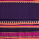 Deep Blue Colour Mercerised Cotton With Two Side Ethnic Border Fabric for Sarees and Kurtis