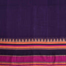 Deep Blue Colour Mercerised Cotton With Two Side Ethnic Border Fabric for Sarees and Kurtis