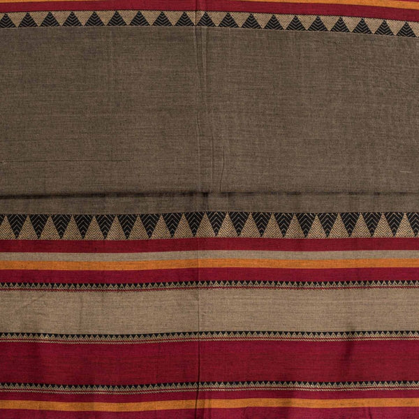 Ecru Colour Mercerised Cotton With Two Side Ethnic Border Fabric for Sarees and Kurtis