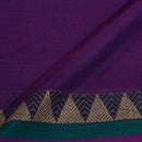 Purple Colour Mercerised Cotton With Two Side Ethnic Border Fabric for Sarees and Kurtis