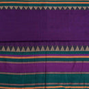 Purple Colour Mercerised Cotton With Two Side Ethnic Border Fabric for Sarees and Kurtis