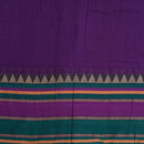 Purple Colour Mercerised Cotton With Two Side Ethnic Border Fabric for Sarees and Kurtis