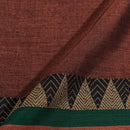 Rust Brown Colour Mercerised Cotton With Two Side Ethnic Border Fabric for Sarees and Kurtis